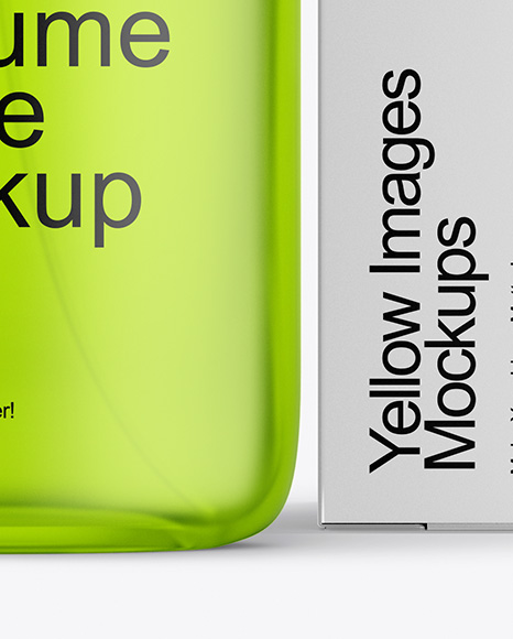 Frosted Glass Perfume Bottle with Box Mockup