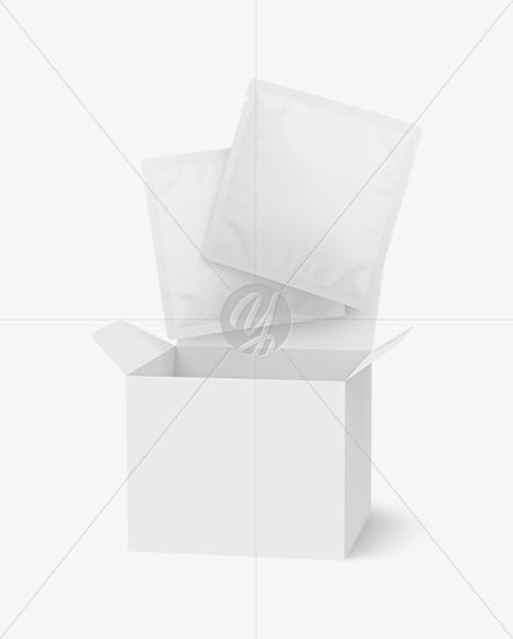 Paper Box With Sachets Mockup