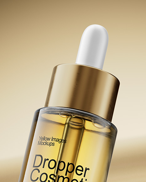 Clear Dropper Bottle with Oil Mockup
