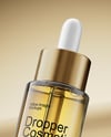 Clear Dropper Bottle with Oil Mockup