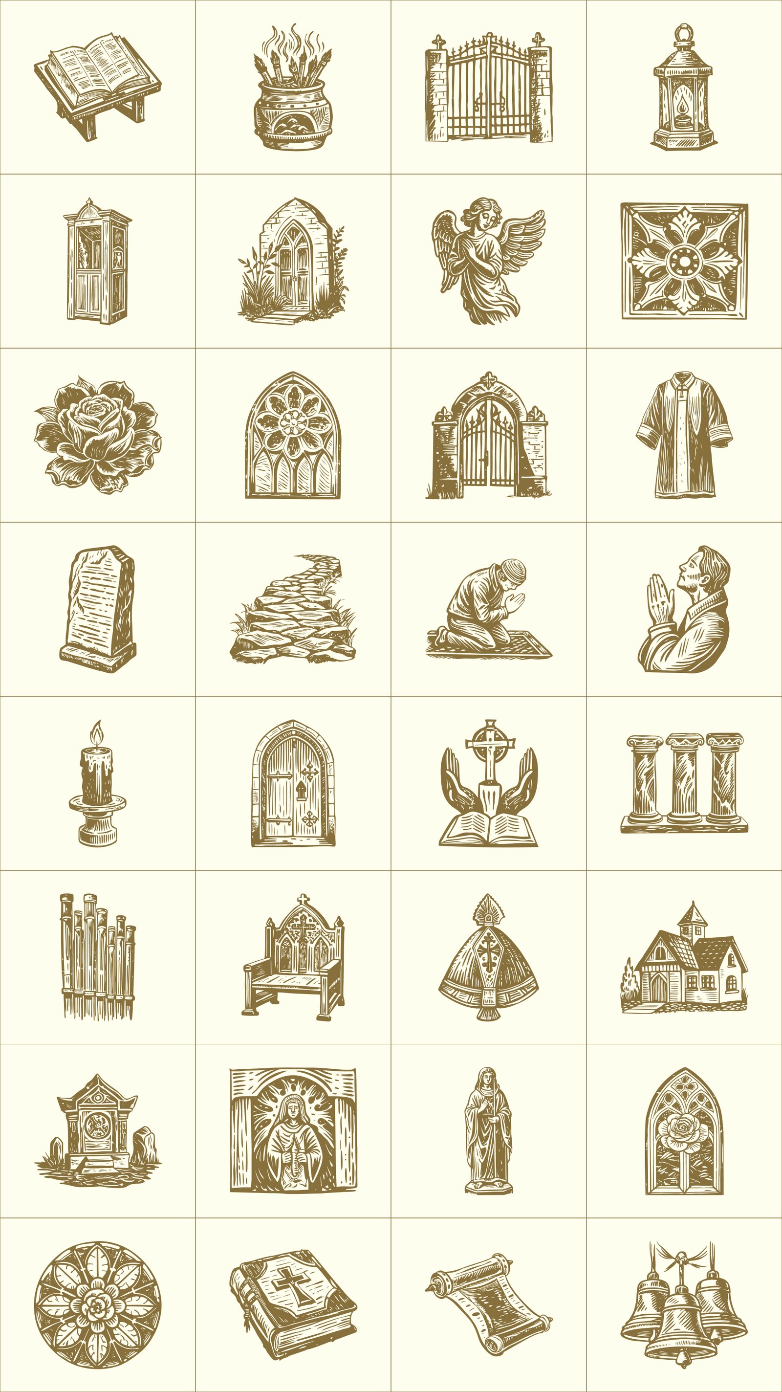 Vintage Church Illustration Set