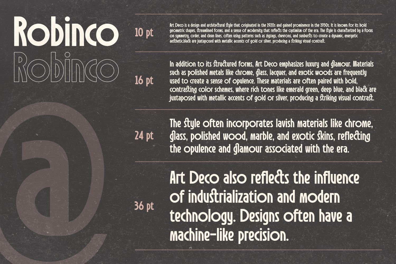 Robinco - Modern Ligature Art Deco Style Font