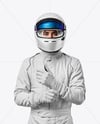 Man Wearing Racing Kit Mockup