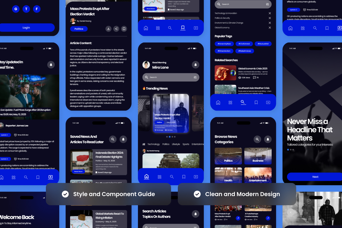 TapTalkNews - News Portal App Design Template