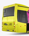 City Bus Mockup - Back Half Side View