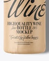 Wine Bottle in Kraft Paper Wrap Mockup