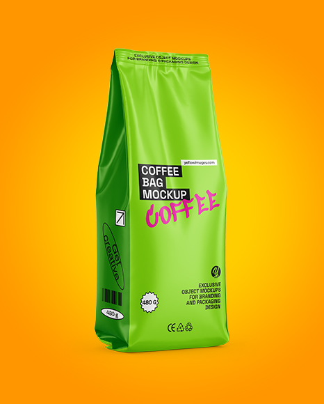 Matte Coffee Bag Mockup - Half Side view