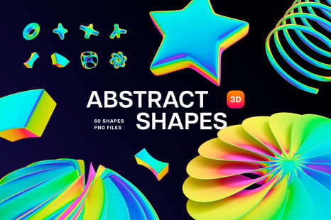 Neon Spectrum 3D Shapes - Graphics