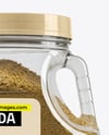 Clear Plastic Jar with Asafoetida Spice Mockup