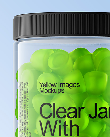 Plastic Jar with Gummies Mockup