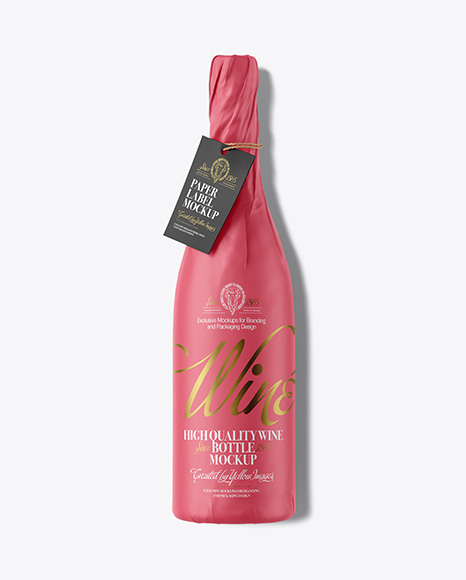 Wine Bottle in Paper Wrap Mockup - Gift+Wrap+Guide+Wine+Dialogues