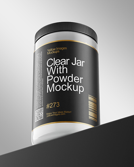 Clear Jar With Powder Mockup