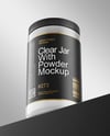 Clear Jar With Powder Mockup