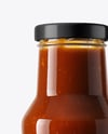 Glass Bottle with Barbecue Sauce Mockup