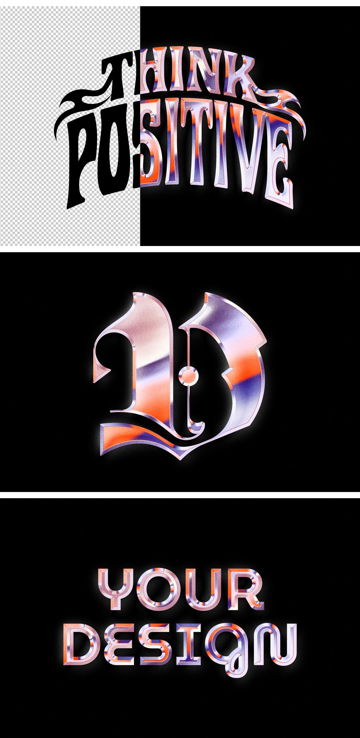 Retro Chrome Logo Effect