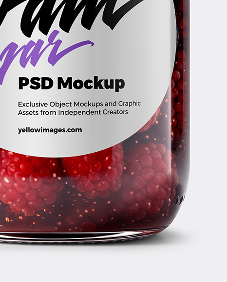 Glass Jar with Mixed Berries Preserves Mockup