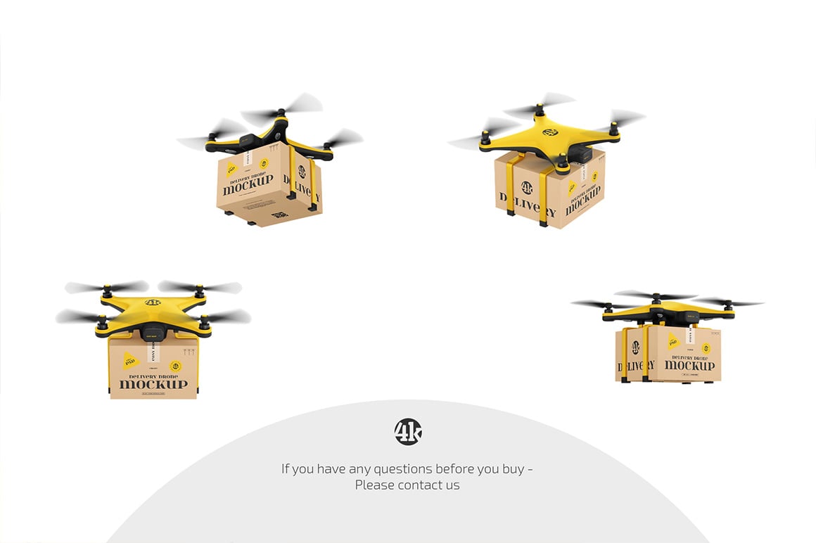 Delivery Drone Mockup Set