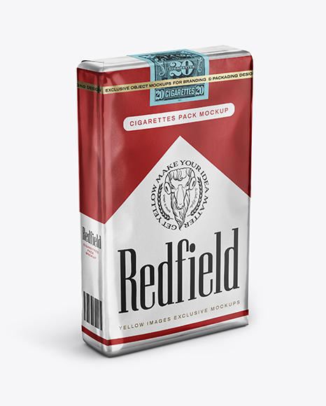 Soft Cigarette Pack Mockup - Half Side View