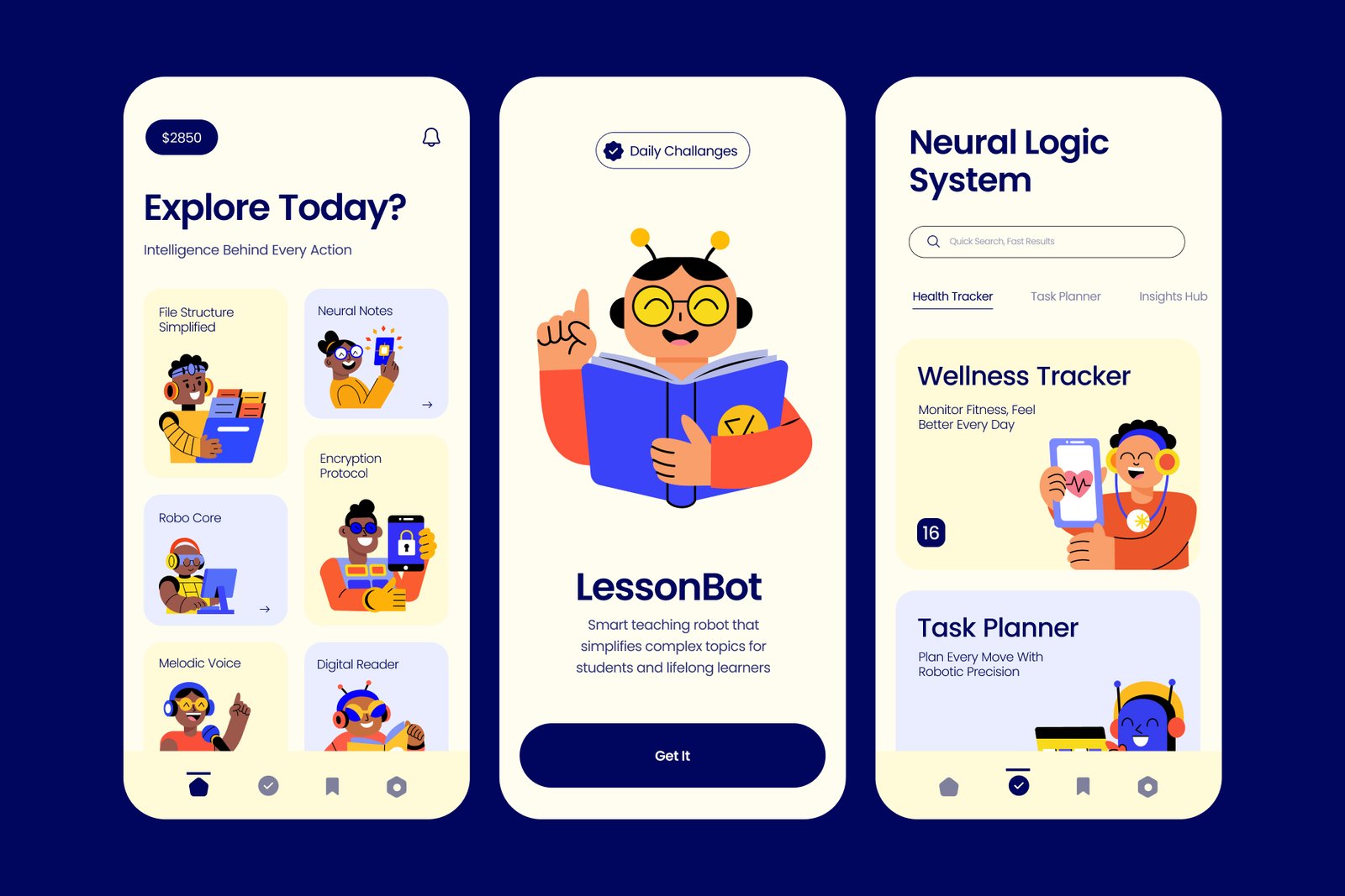 Artificial Intelligence Illustrations Art Set