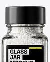 Square Glass Jar with Coarse Sea Salt Mockup