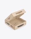 Kraft Paper Box with Plastic Handle Mockup