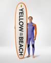 Surfer Wearing Wetsuit with Longboard Mockup