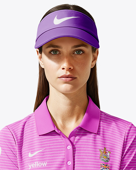 Woman Wearing Golf Shirt and Skirt Mockup