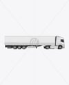 Semi Trailer Truck Mockup - Side View