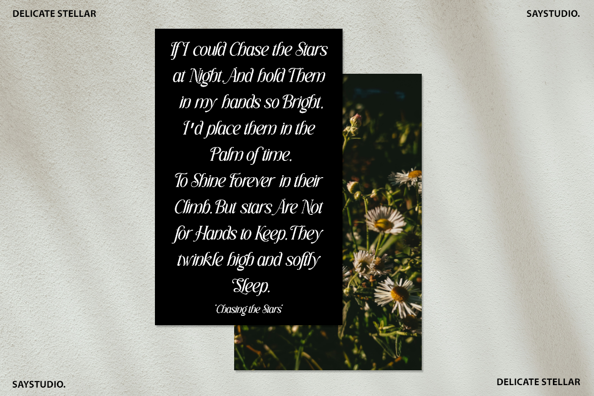 Delicate Stellar - Elegant Italic Font