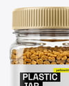 Clear Plastic Jar with Fenugreek Seeds Mockup