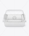 Paper Food Box with Clear Plastic Lid Mockup