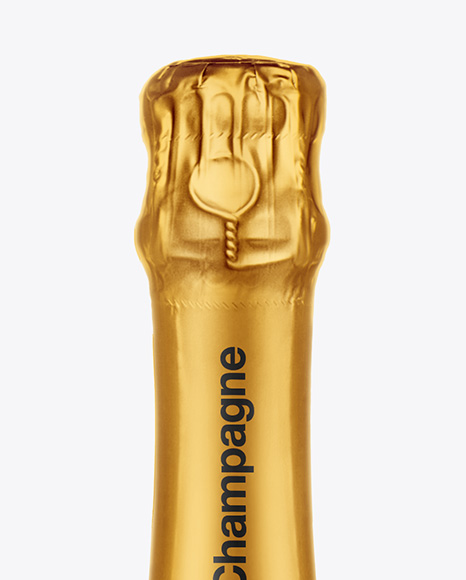 Clear Glass Pink Champagne Bottle Mockup