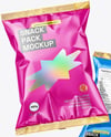 Glossy Snack Bags Mockup