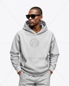 Black Man Wearing a Hoodie and Sunglasses Mockup