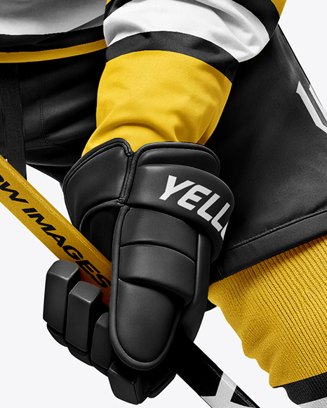 Man Wearing Full Ice Hockey Uniform Mockup