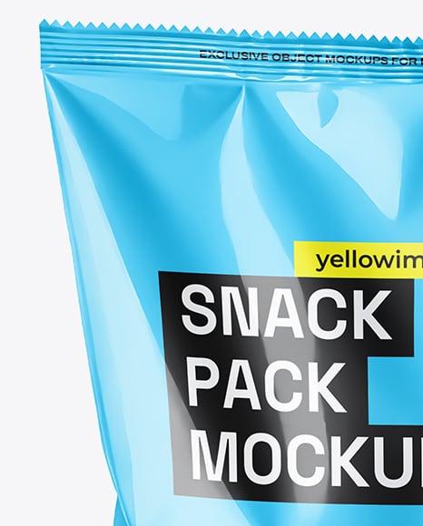 Large Glossy Snack Bag Mockup