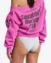 Young Woman Wearing a Sweatshirt Mockup