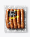 Clear Plastic Flow-Pack with Sausages Mockup