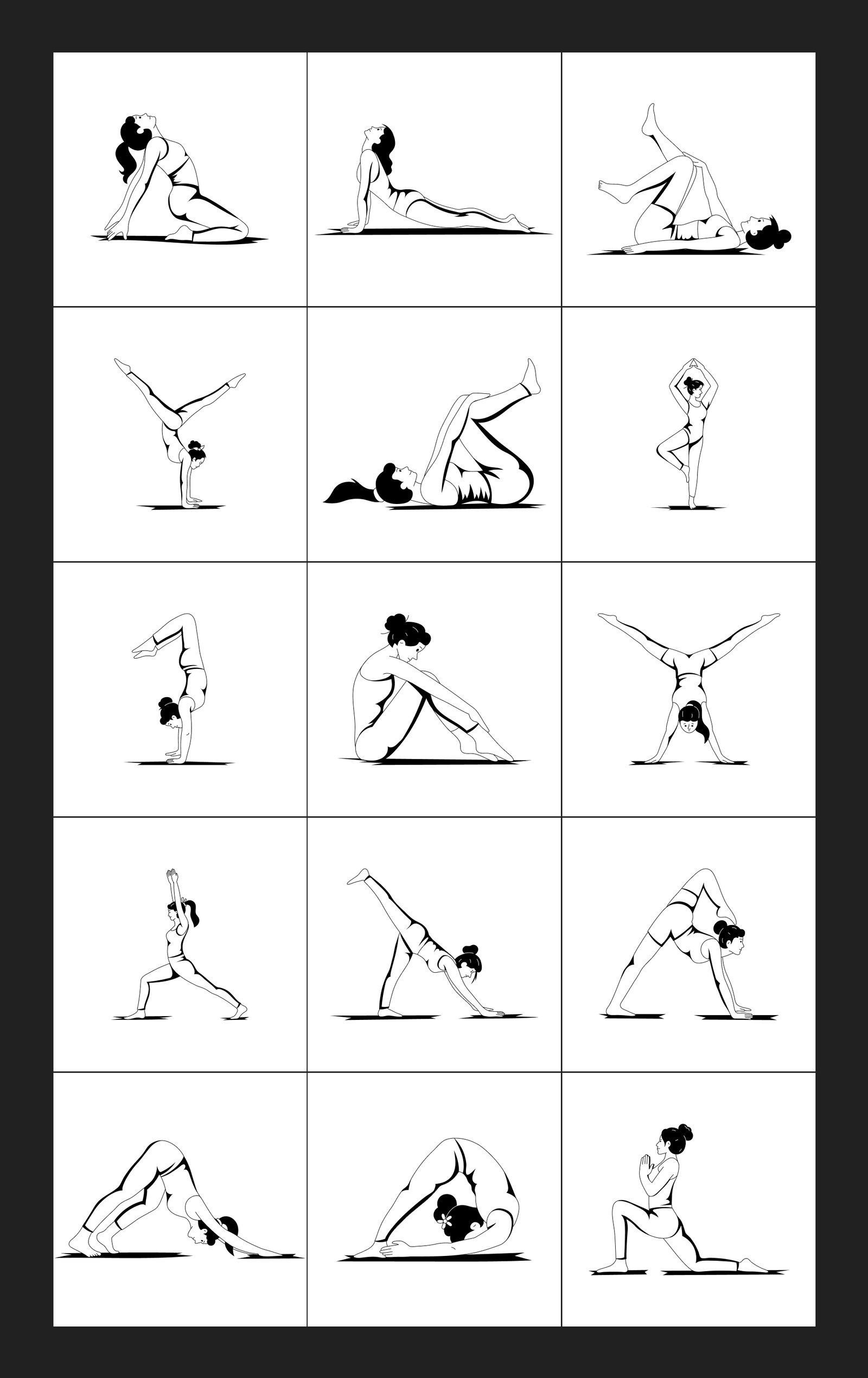 Yoga Poses Illustration Set