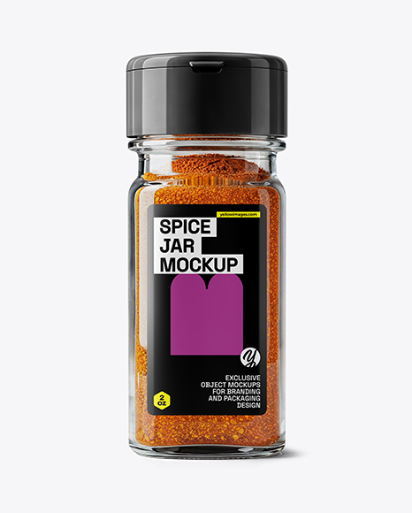 Square Glass Jar with Cayenne Pepper Mockup - Square frame mockup
