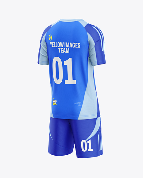 Training Short Sleeve Kit Mockup - Back Half Side View