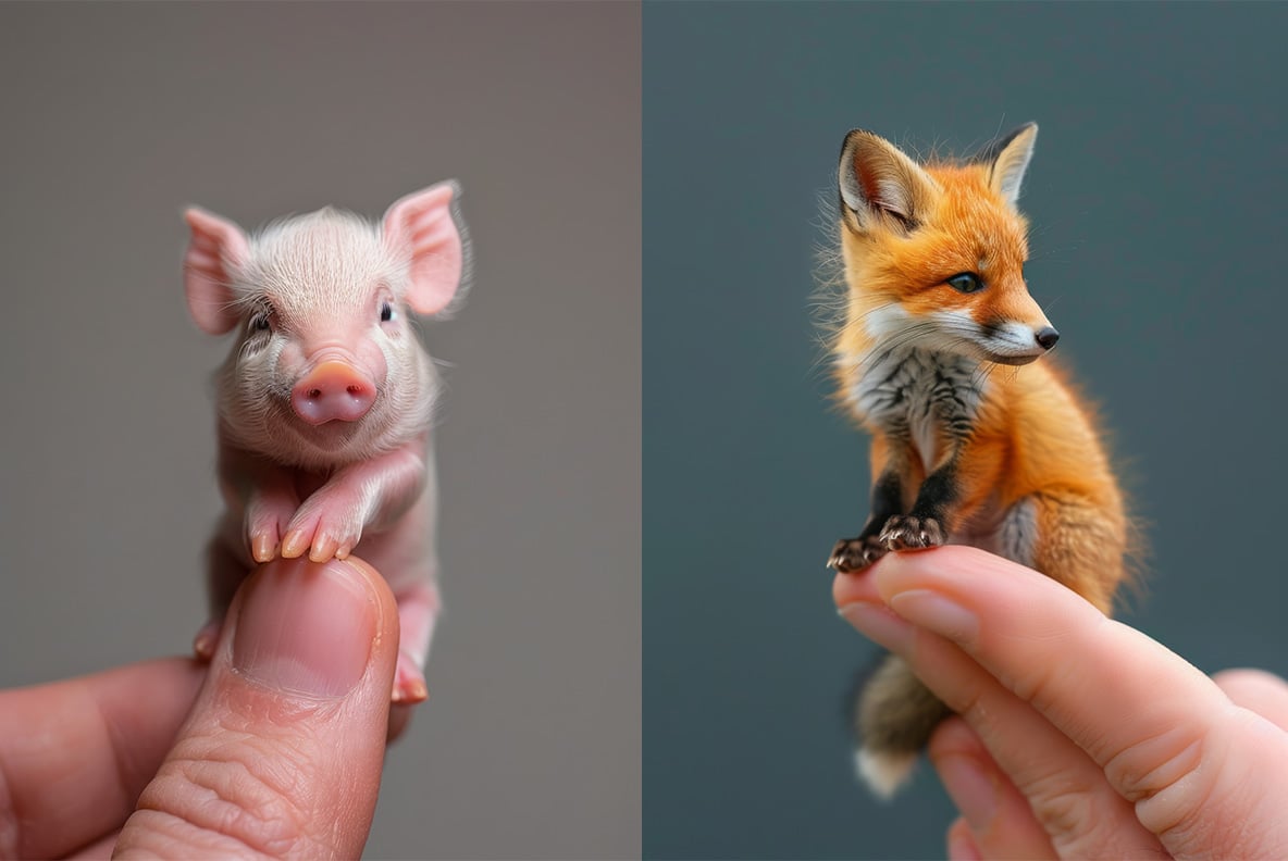 Miniature animals - 87 images
