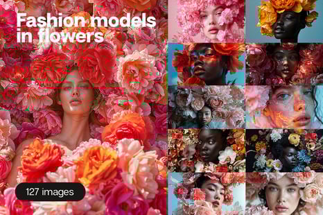 Fashion models in flowers - Design