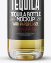 Golden Tequila Bottle with Cork Mockup