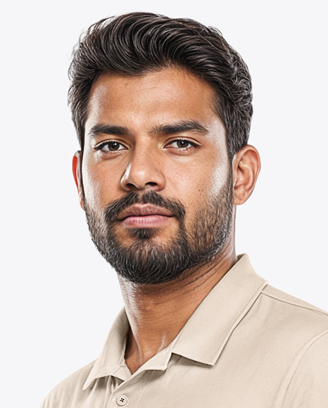 Indian Man Wearing Full Cricket Kit with Bat Mockup