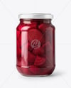 Clear Glass Jar with Pickled Beets Mockup