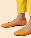 Leather Ballet Flats on Woman's Legs Mockup