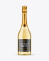 Clear Glass White Champagne Bottle Mockup