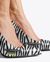 Pair of Slingbacks on Woman's Legs Mockup