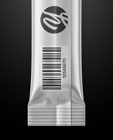 Matte Metallic Stick Sachet Mockup